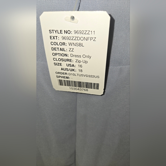 Windsor Blue Formal Gown Sweetheart Neckline Chiffon Size 16 Runs Small Fits 14 - Picture 15 of 15